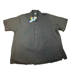 TROPICAL TANTRUM Hawaii Button Up Shirt Mens 4X Black Embroidered Rooster NWT